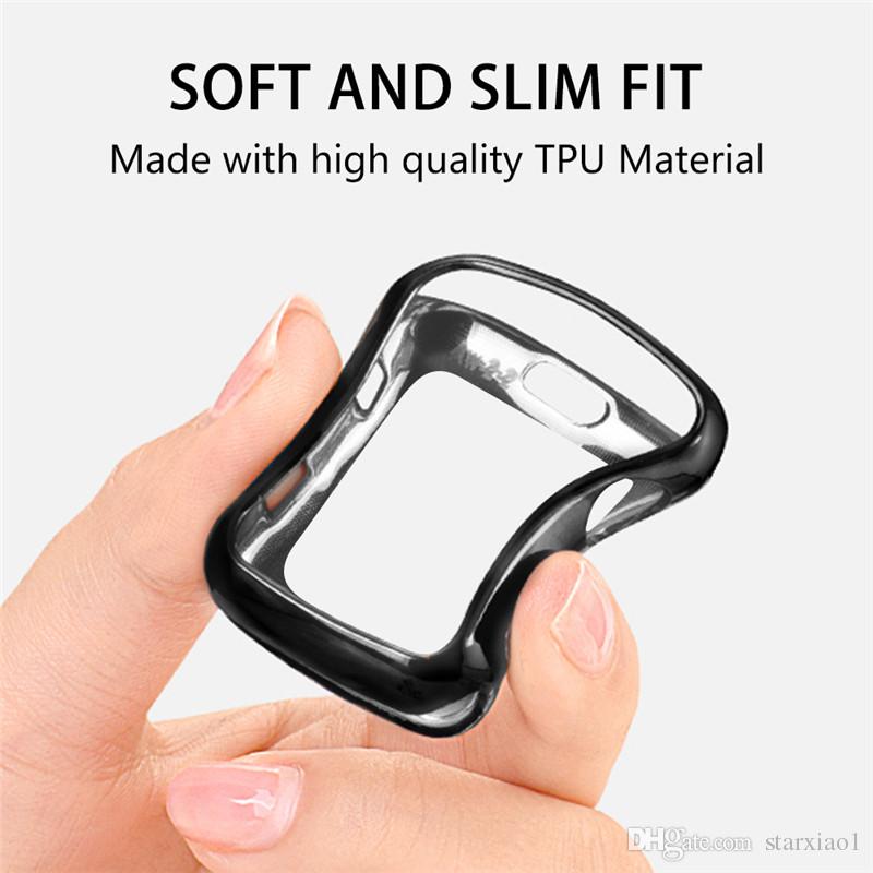 Plating Soft Silicone Case for Apple Watch Series 1 2 3 electroplate Cover for iWatch Protective Cover TPU Shell 42mm 38mm Band