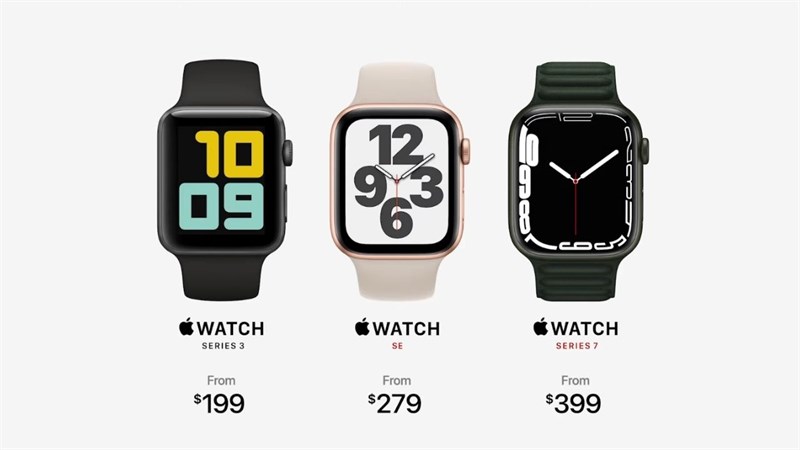 Apple Watch Series 7 sẽ có giá từ 9.1 triệu đồng.