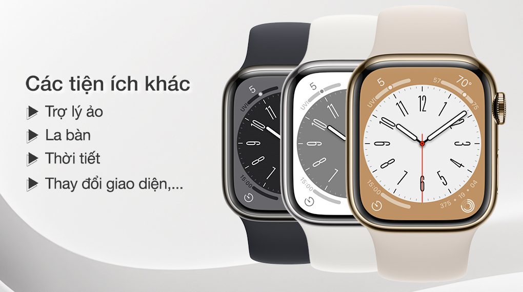 Apple Watch S8 LTE 45mm viền thép - Tiện ích khác